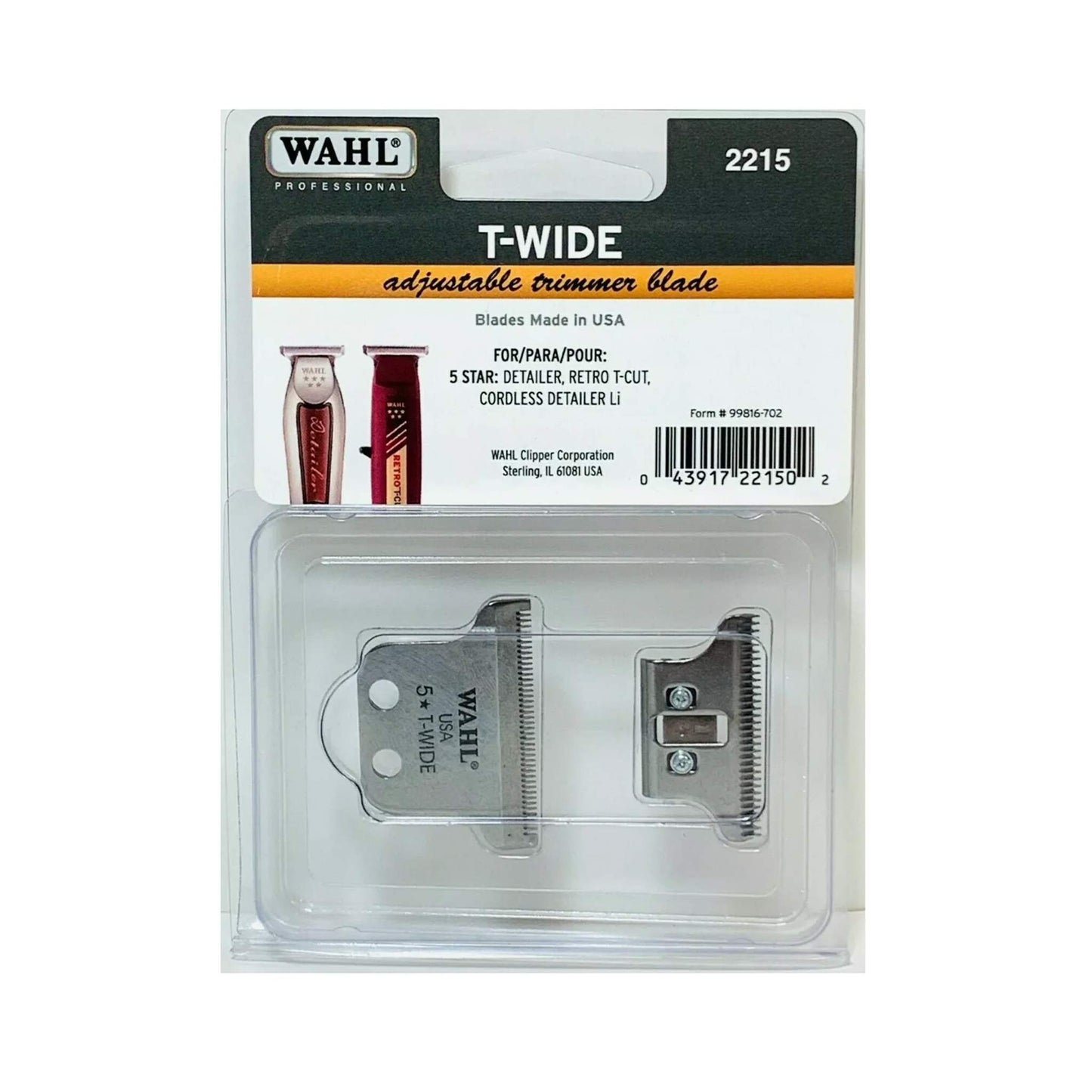 Wahl #2215 T-Wide Detailer Trimmer Blade