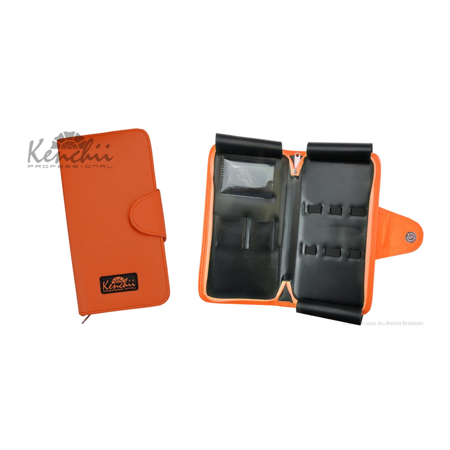 Kenchii Faux Leather 5-shear Zipper Case